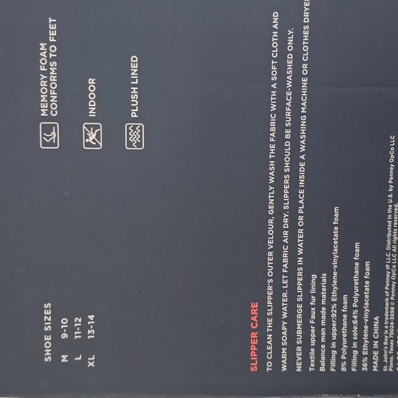 ST. JOHN'S BAY MENS BLACK MEMORY FOAM SLIPPERS SIZE LARGE 11-12 - Picture 5 of 10